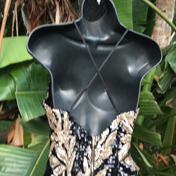 Leaf print sequin dress - Picture 6 of 11